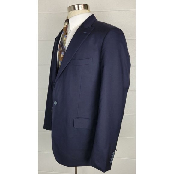 Revenge for J Hilburn Navy Super 150s Wool Blazer Vitale Barberis 44 Custom - Picture 5 of 13
